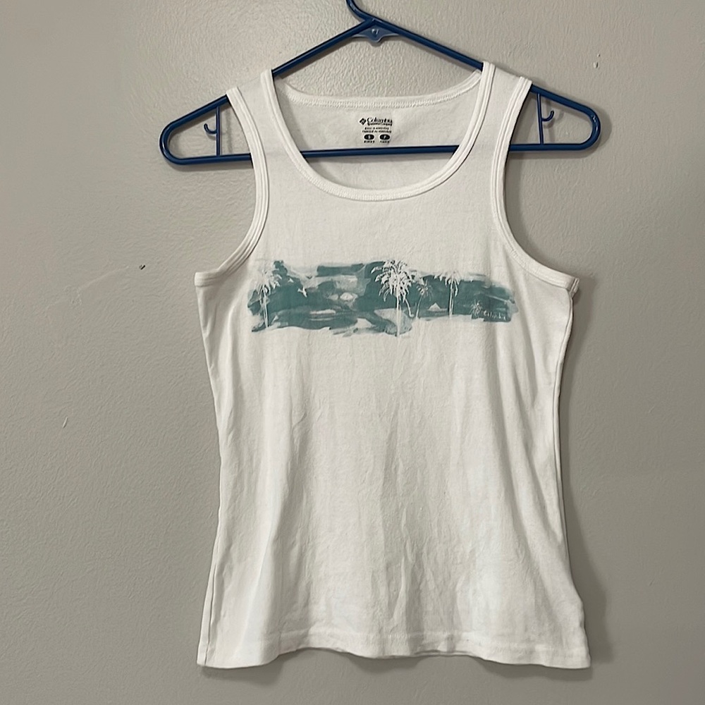 Columbia white tank top. 100% cotton sz small